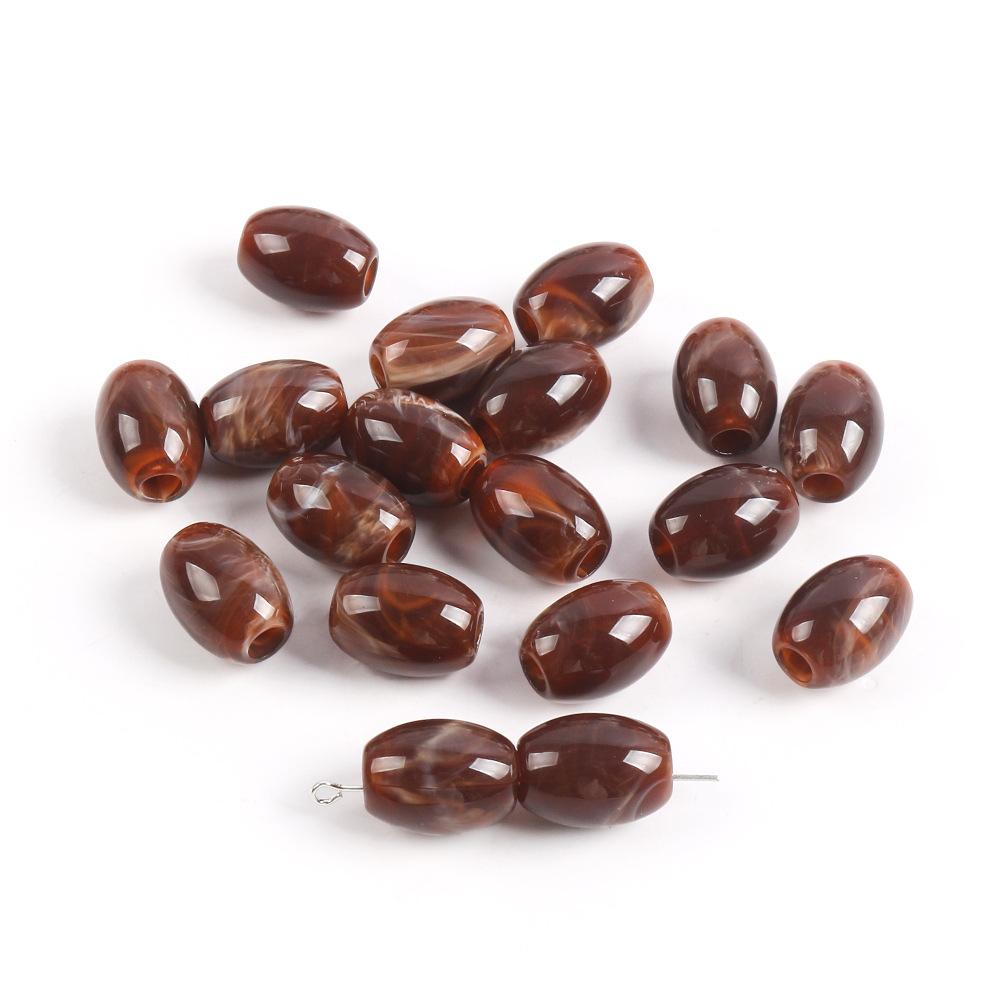 Акриловые овальные двухцветные бусины-ведра, бусины с большим отверстием, подушка для сиденья автомобиля, бисерный браслет, ожерелье, аксессуары для изготовления ювелирных изделий своими руками