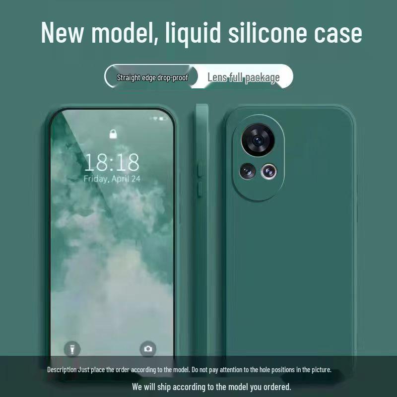 Чехол для Huawei Nova12: Однотонный Жидкий Чехол Полного Покрытия Противоударный Прямая Кромка Мягкий