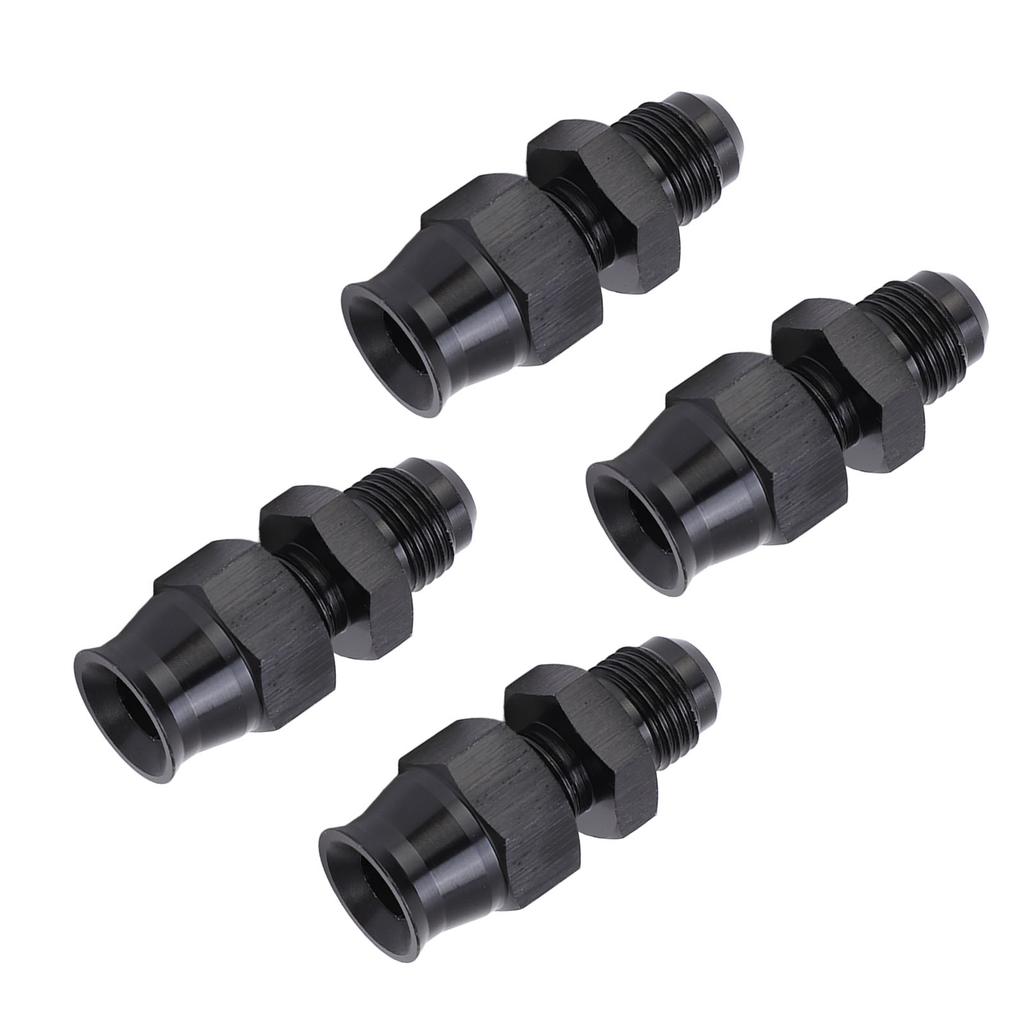 4 шт. Адаптер AN6 Наружная резьба Алюминиевый сплав Герметичный с латунным обжимным кольцом для жидкости, газа, дизельного топлива, масла 5/16 дюйма