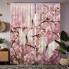 2 шт. HD цифровые розовые шторы с изображением бабочек в виде вишневого цвета, украшение дома, стиль, украшение гостиной, спальни, шторы на штанге