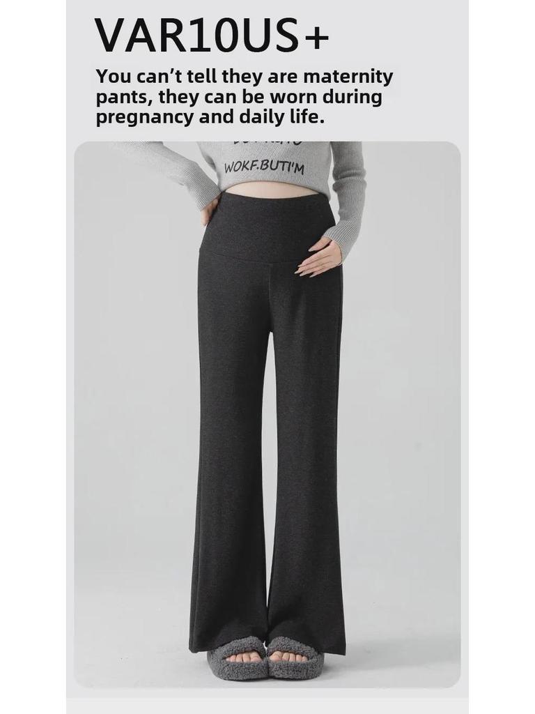 Новые свободные брюки-клеш для беременных с бархатом для осени/зимы
