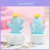 Очаровательное миниатюрное украшение кактус смола растение фигурка любовь синий