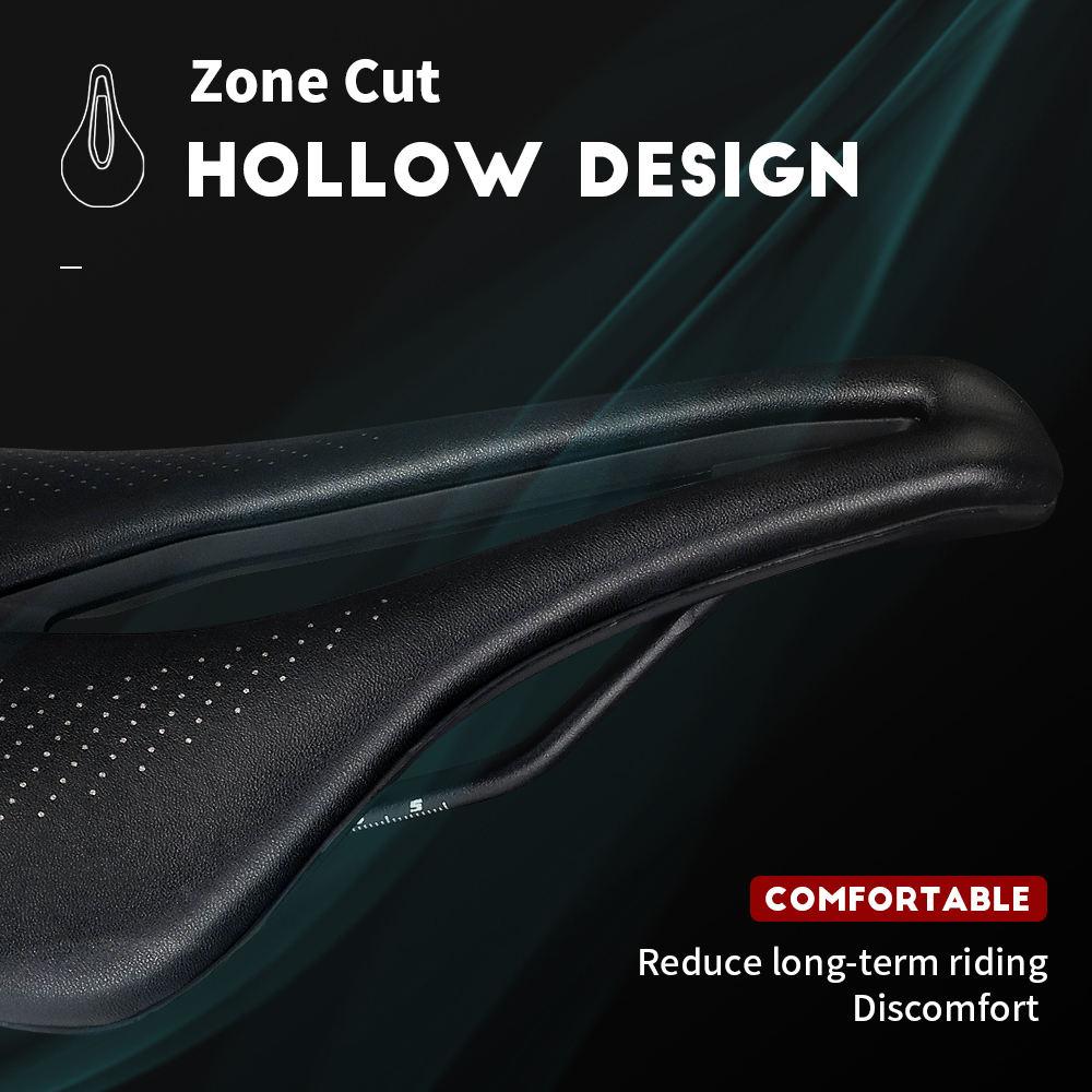 TOSEEK Bike Saddle Carbon Lightweight Leather Gel Ventilation Mountain Road Bike Seat Saddle with Simple Original Design for