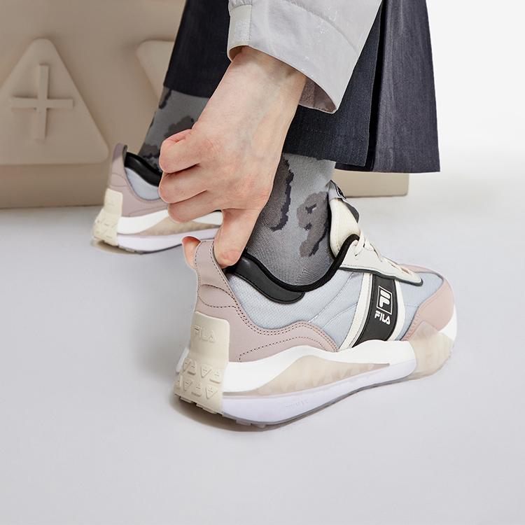 Fila Текстиль под кирпич, Кожаные Низкие Повседневные Туфли Женские Серый Розовый F12W231125FAF