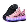 Runaway Shoes Children's Four-wheel Retractable Roller Skates Sports Shoes Luminous Shoes Can Go Breathable Burst Shoes