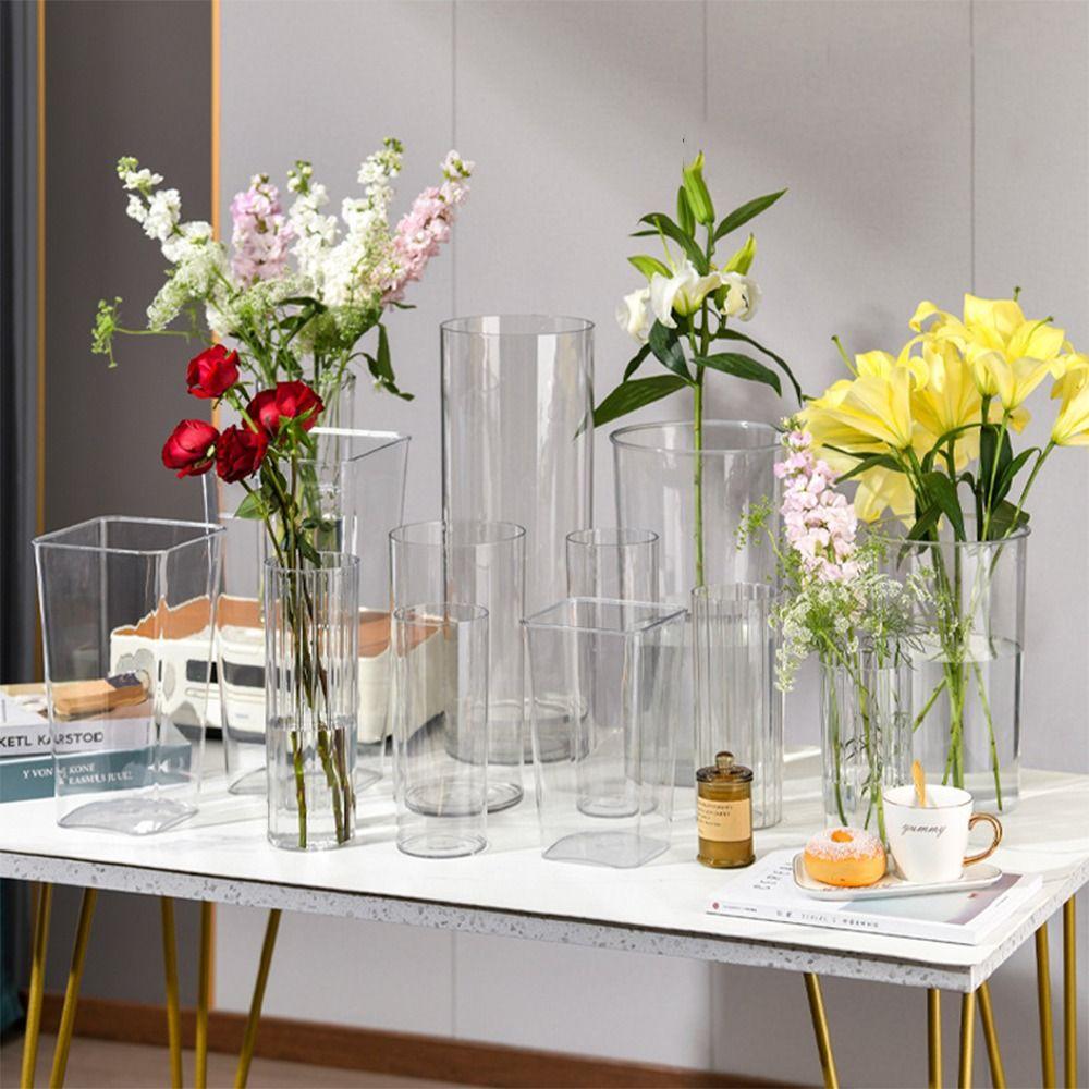 Гостиная Цилиндрические Вазы Домашний Декор Подсвечник для Плавающих Свечей Новая Ваза для Цветов