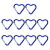 10Pcs Heart Shaped Carabiner Hooks Compact Quick Link Snap Hook Clips Strong Load Bearing Key Holders Camping Supplies