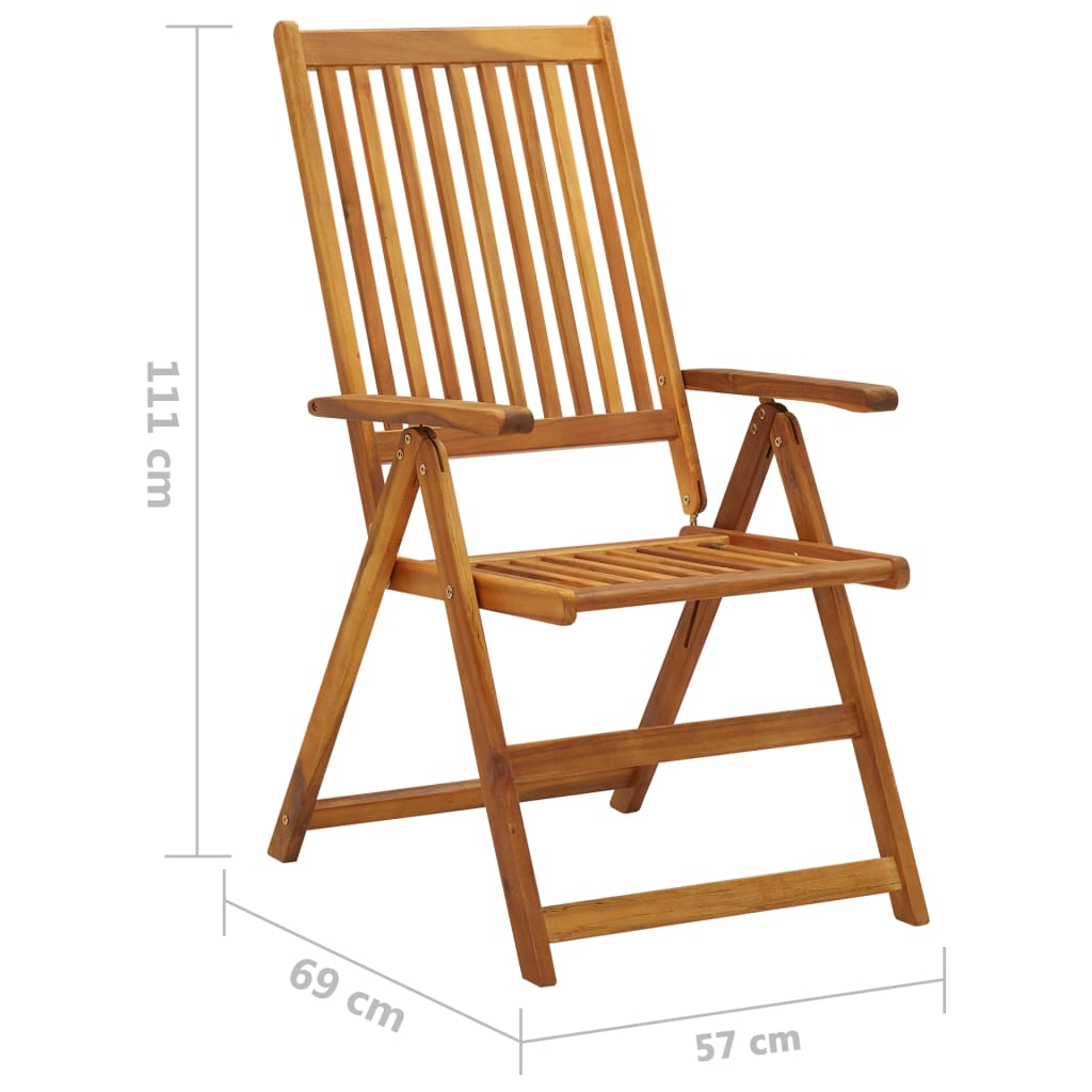 Garden Lounge Chairs 2 pcs. with Cushions Solid Acacia Wood