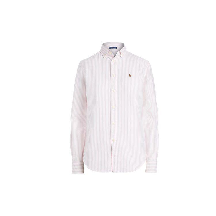 Polo Ralph Lauren Классический крой Оксфордская рубашка с длинным рукавом Женские рубашки Розовый Белый WMPOSHTN6820315-100
