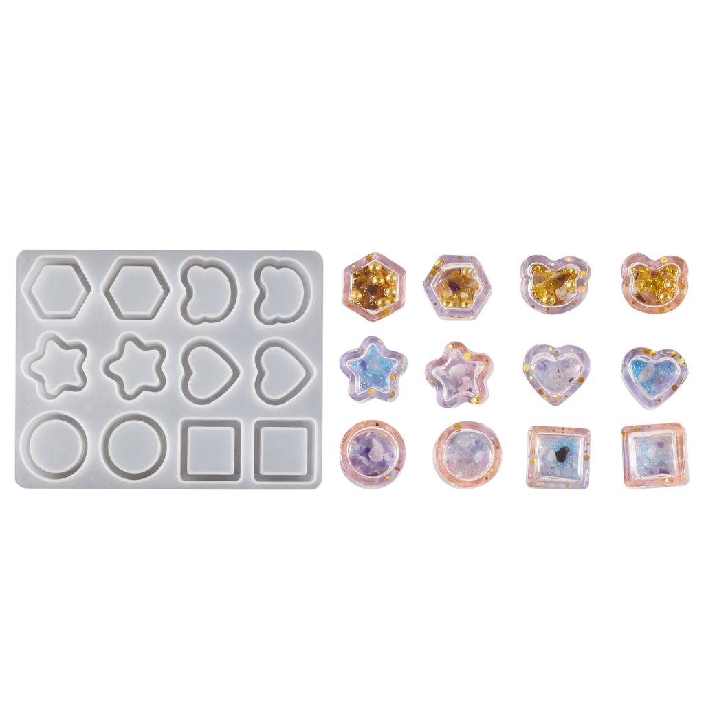 Креативная круглая шестиугольная прочная силиконовая форма в форме звезды и сердца, аксессуар для поделок, эффект потока песка, простота в использовании
