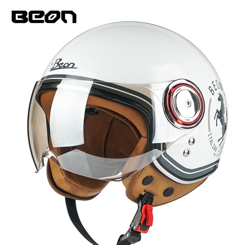 BEON Мотоциклетный шлем Открытый шлем Casco Moto Шлем для электросамоката Сертифицирован DOT Ретро Винтажный шлем Мотоциклетный гоночный шлем Capacete