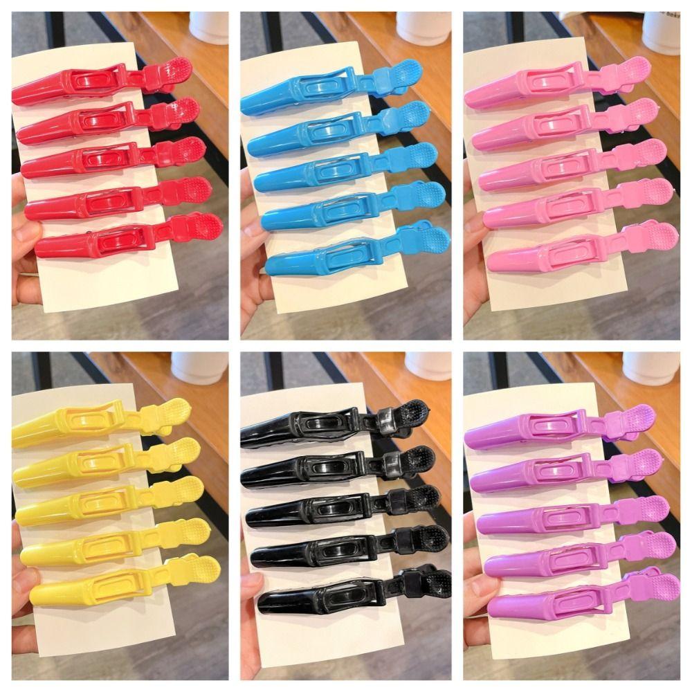 5pcs/set Plastic Alligator Hairpin Fashion Hair Grip Clips Haircut Section Clamps Girls