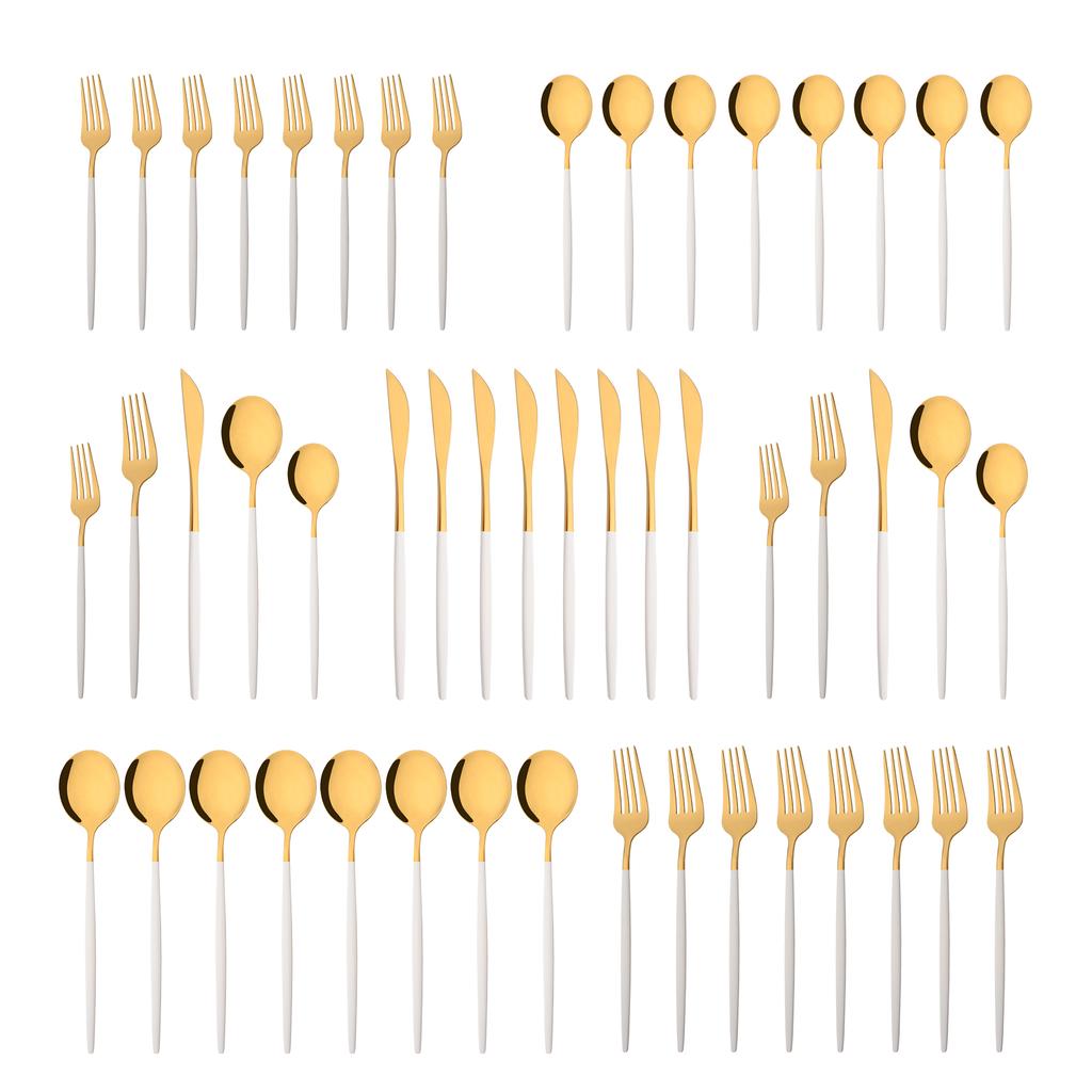 10 человек, черные, серебряные столовые приборы, набор столовых приборов, нож, десертная вилка, ложка, столовая посуда, набор посуды из нержавеющей стали, вечерние кухонные инструменты