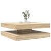 Coffee Table 360 Degrees Swivel Sonoma Oak 90x90x34.5 Cm