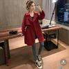 2025 Korean Style Women's Loose Mid-Length Windbreaker: Spring & Autumn Casual Suit Collar Jacket