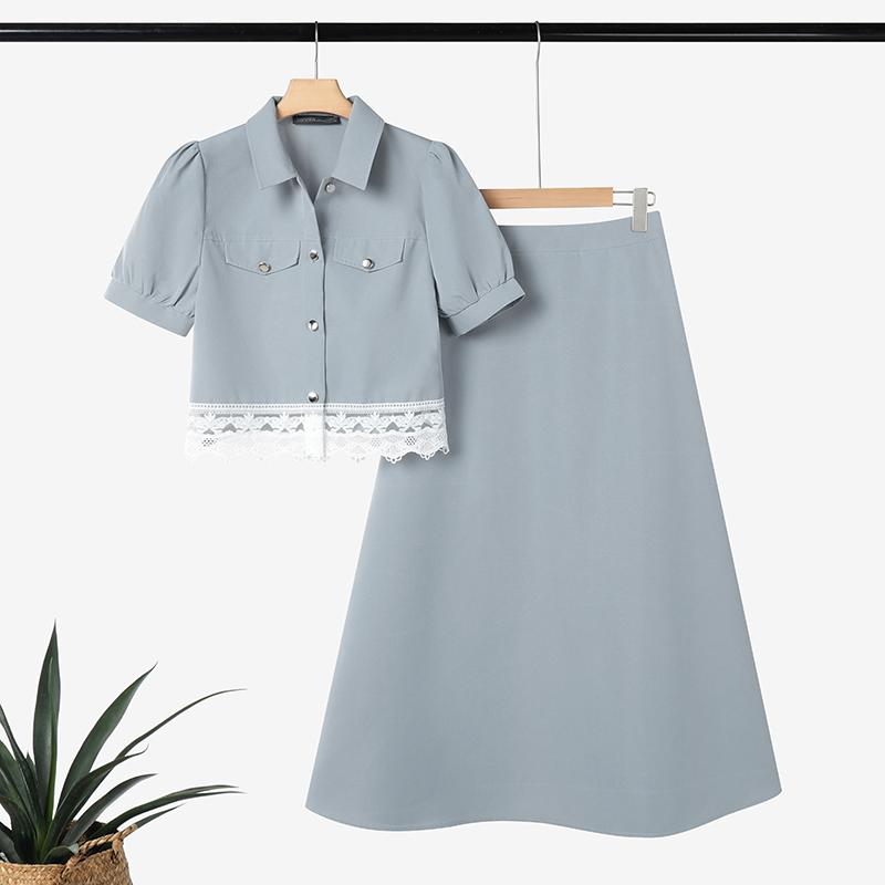 ZANZEA Женские летние комплекты из двух частей: блузка с коротким рукавом и длинные юбки