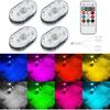 4Pcs Wireless LED Lights For Car With Remote Control, 8 Colors Car Interior Night Lights