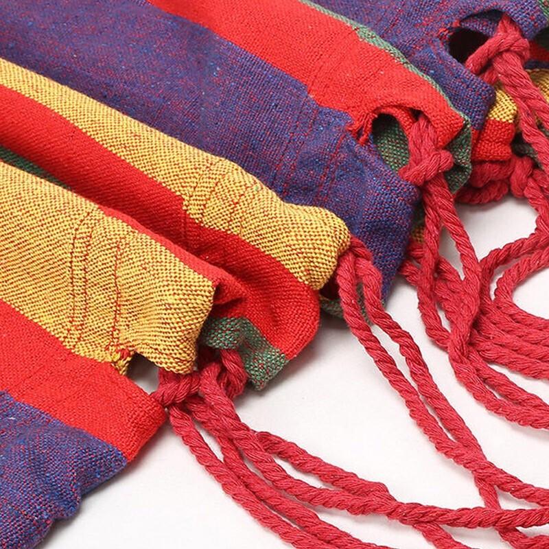 Makizaza Outdoor Rainbow Canvas Hammock