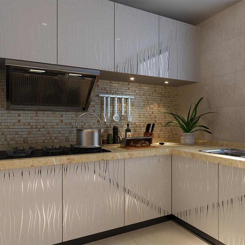 Thick PVC Furniture Cabinet Self Adhesive Film Sticker Gold Paint Stripe Wallpaper Silver Line Waterproof Wardrobe Contact Paper