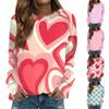 Women's Fashion Casual Long Sleeve Valentine's Day Printed Round Neck Sweatshirt Top