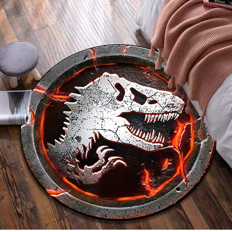 1Pc Jurassic Circular Rug - Office Decorative Carpet For Living Room Bedroom Door Mat Floor Rug Computer Chair Area Rug