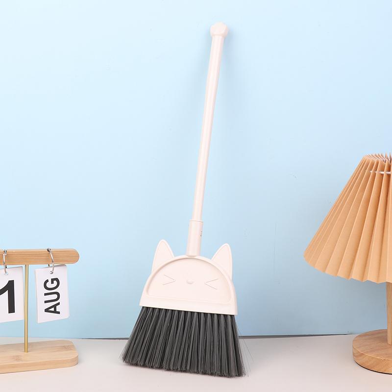 1 Set Cartoon Flexible Bristles Kids Pretend Play Toddlers Indoor Outdoor Floor Sweeping Tool Kit Mini Children Broom Dustpan