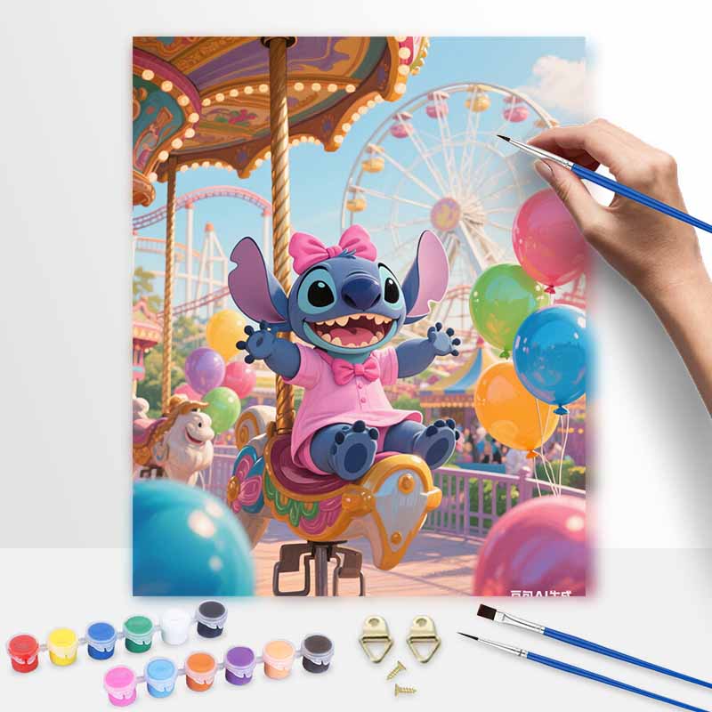 Disney Стич Цифровая Масляная Живопись Художественный Набор Ручное Заполнение Домашний Декор