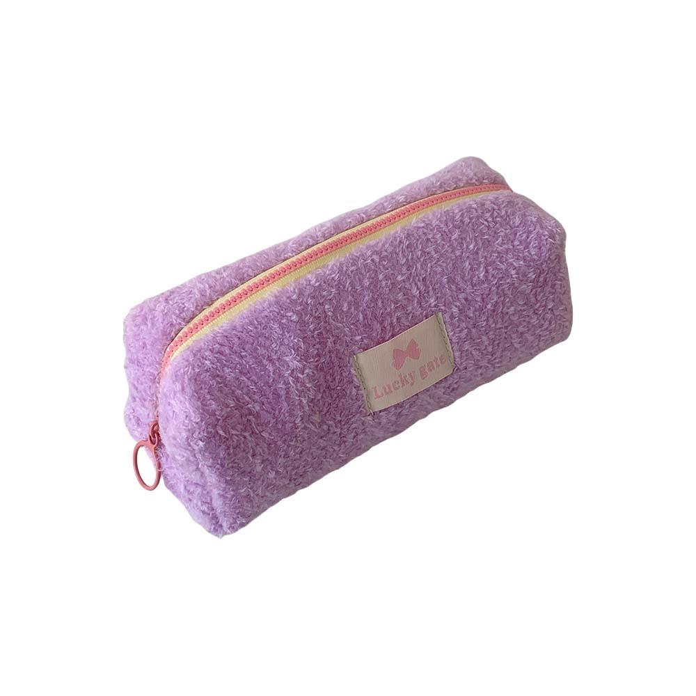 Канцелярский органайзер, плюшевая сумка для канцелярских принадлежностей, пенал цвета конфет, письменные принадлежности для студентов