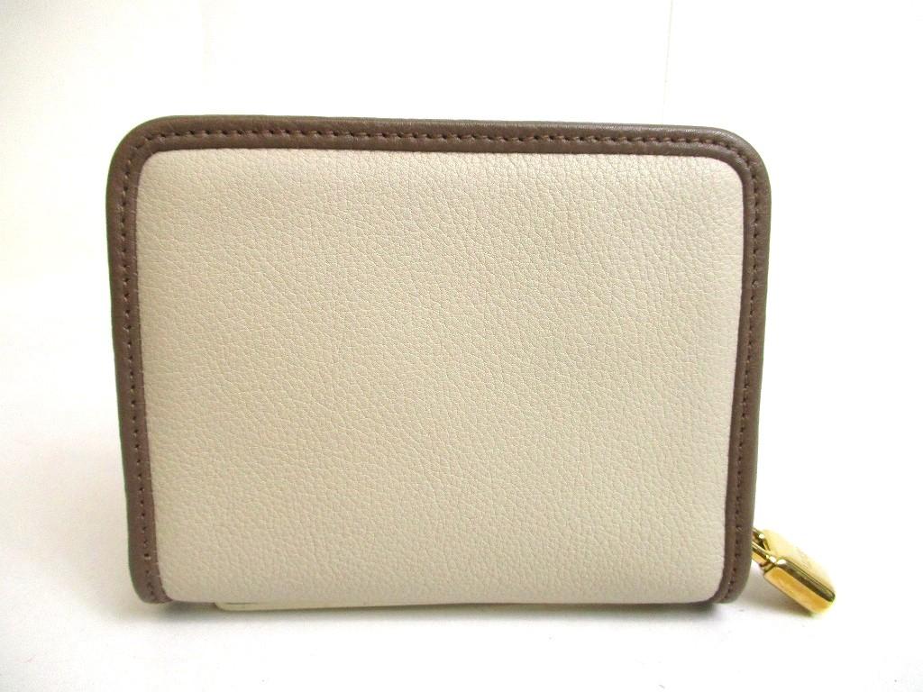 Оригинальный кошелек для монет LOEWE бежевого цвета хаки из кожи золотого цвета с круглой молнией #a545, восстановленный