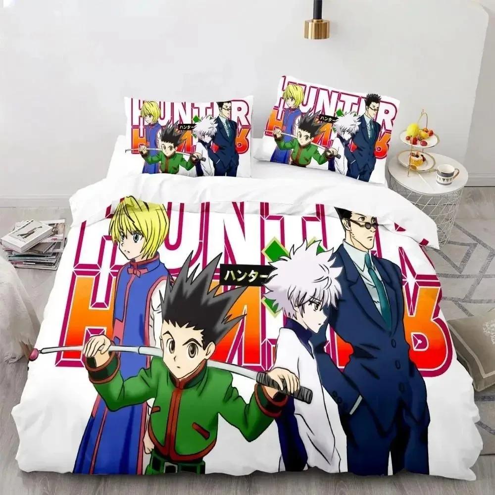 Набор постельного белья Hunter X Hunter 3D Пододеяльник Постельное белье Японское аниме Двуспальный Queen King Наволочки Полиэстер 3D-печать Аниме