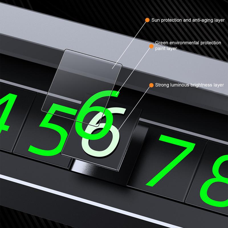 Car Temporary Parking Number Plate Aluminum Alloy Dashboard Hidden Phone Number Sign
