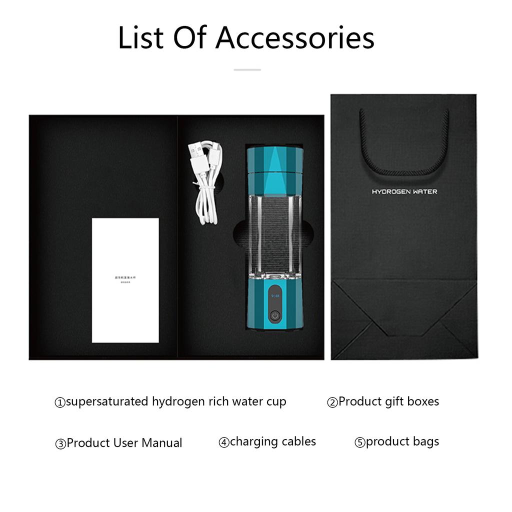 10000PPB Intelligent Hydrogen Rich Water Mug Japan Water Filter Hydrogen Water Bottle Electrolysis Hydrogen Mug Generator