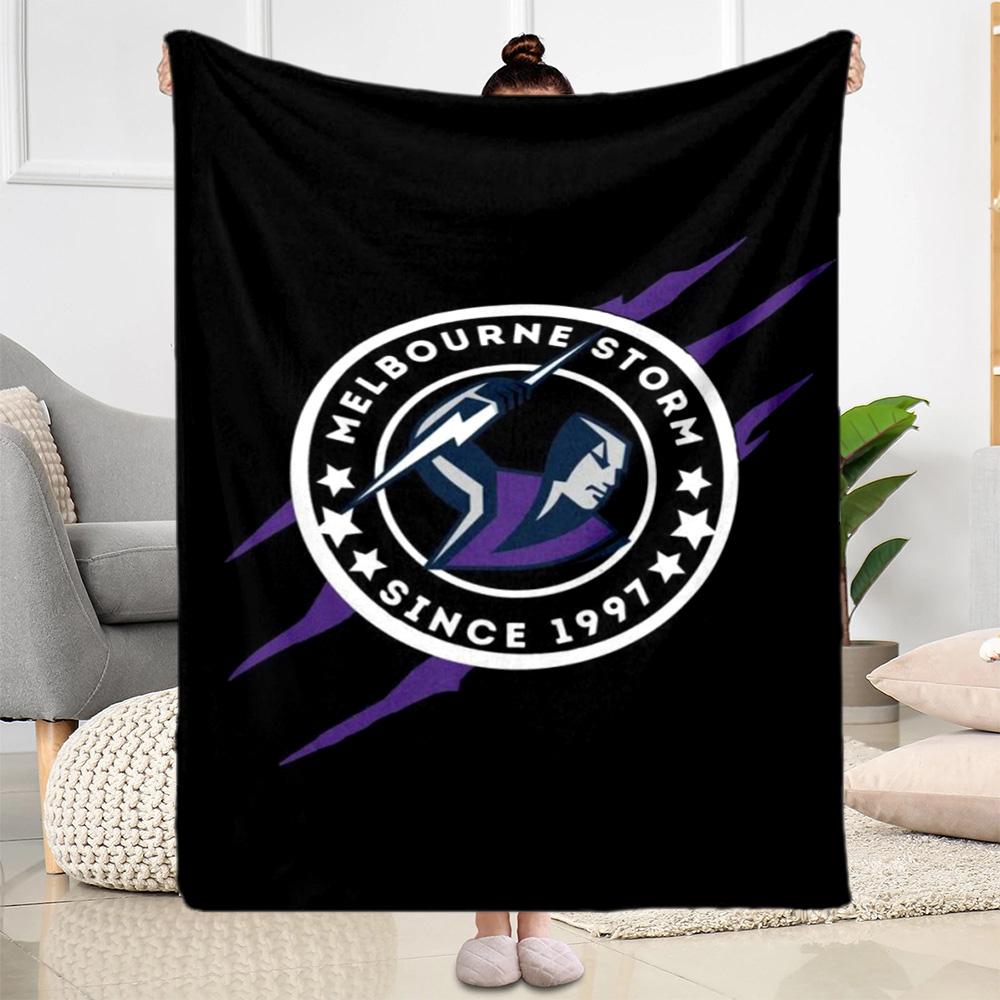 Melbourne Storm Team Logo blankets Suitable for sofas, travel, living rooms also a good gift for friends and family Suitable for all seasons.