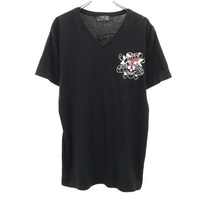 EdHardy Футболка с коротким рукавом и V-образным вырезом L черная Мужская Б/у