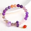 Purple Fire Multi-Stone Amethyst Bracelet & Jade Pendant for Women