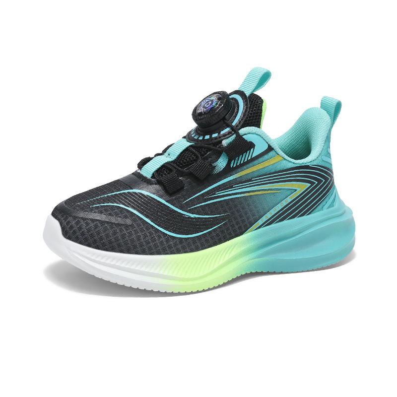 Children's Sports Shoes New Mesh Breathable Boys' Student Running Shoes Lightweight Girls' School Rotating Buttons