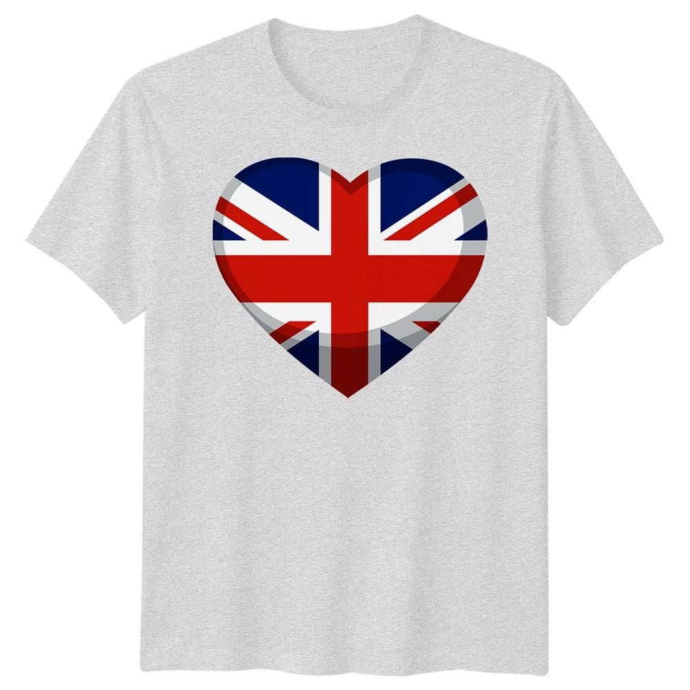 Футболка Union Jack Сердце Флаг Англии Великобритания Футболка для взрослых и детей