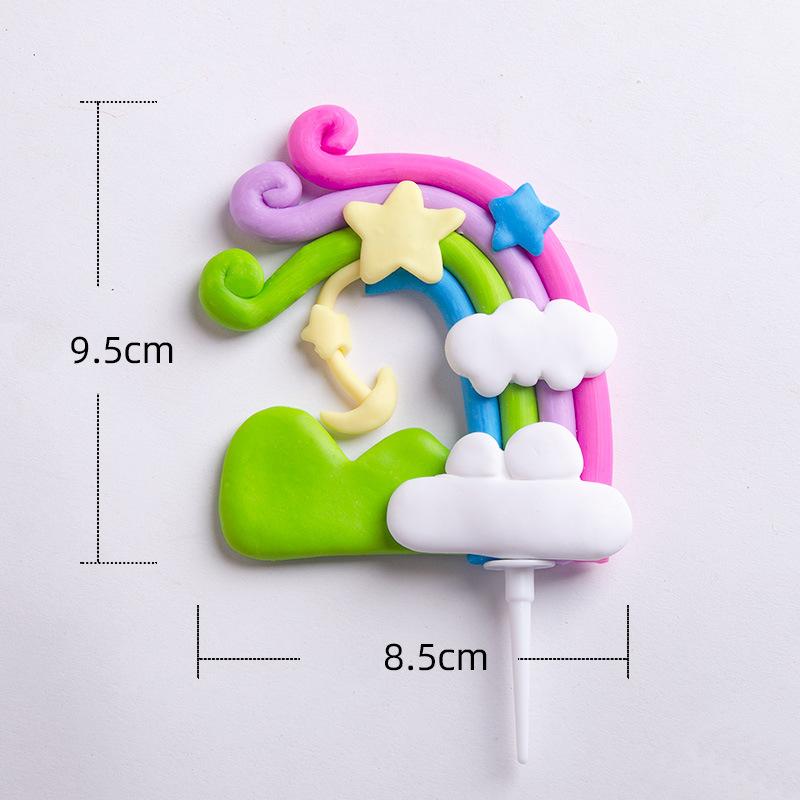 10 шт. Радужная серия, украшения для выпечки, для торта, для веселья, украшения, детский торт на день рождения, плагины для создания атмосферы, инструменты для украшения торта