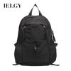 Japanese Casual Art Canvas Backpack, Fashion Nylon Drawstring Internet Celebrity Pleated Oxford Cloth Backpack