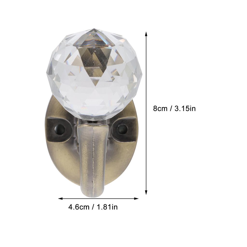 2Pcs Zinc Alloy Crystal Curtain Hooks Creative Decorative Household Curtain Accessories Bathroom Dressing Room Hangers