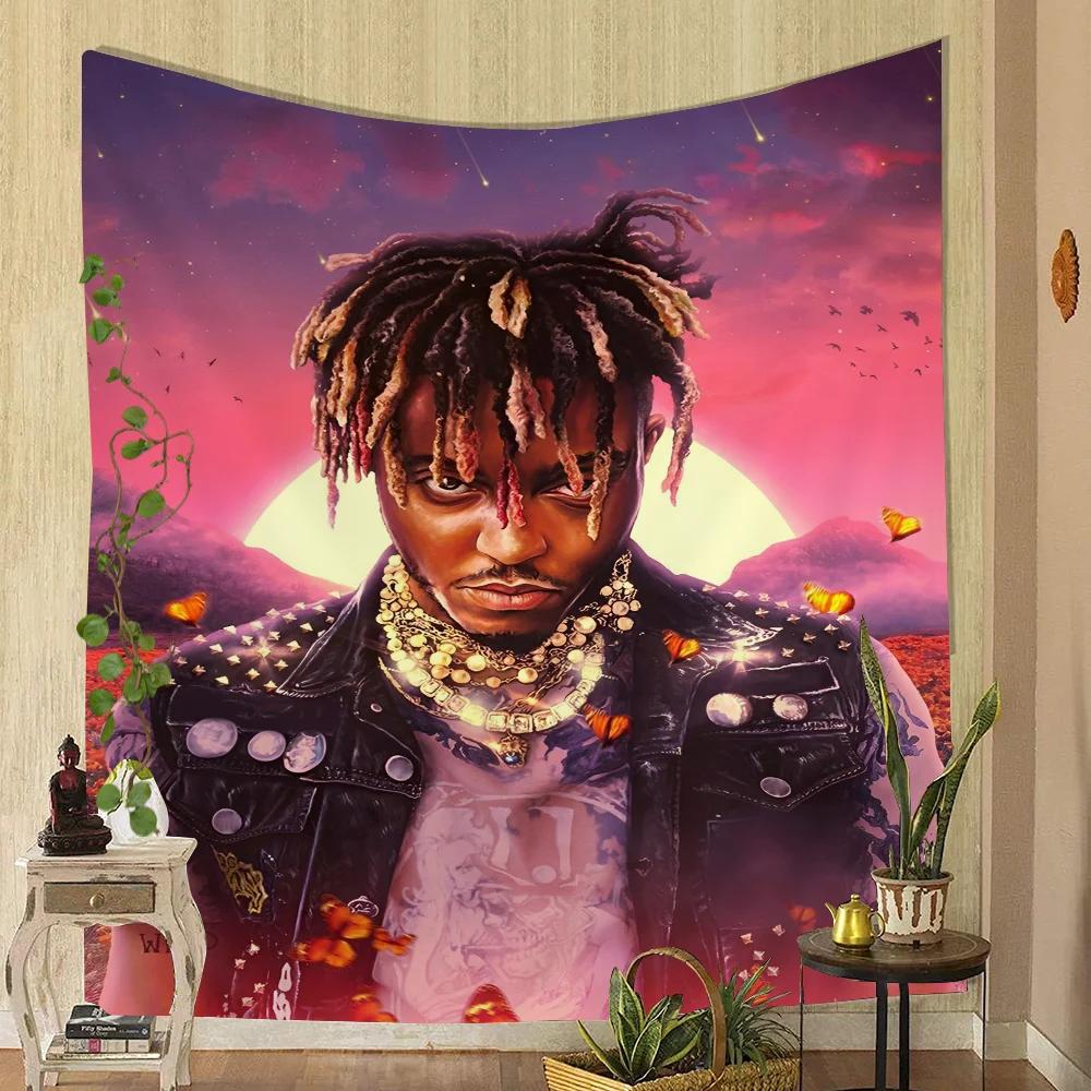 1 шт. Гобелен Juice Wrld с принтом, большой настенный гобелен, искусство, научно-фантастическая комната, домашний декор, декоративное одеяло