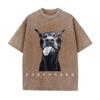Vintage Doberman T Shirt Men Oversized Washed Cotton Dog Graphic Tee Retro Streetwear Casual Summer Short Sleeve
