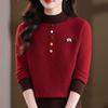 2025 Elegant Alpaca Wool Round Neck Long Sleeve Knit Sweater for Women - Stylish Mom's Top