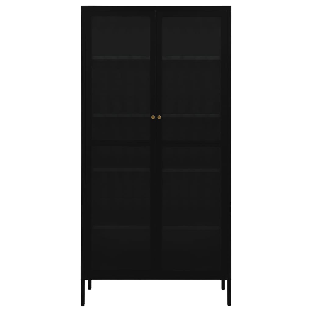 Vidaxl Витрина, Черная, 90x40x180 см, Сталь И Закаленное Стекло