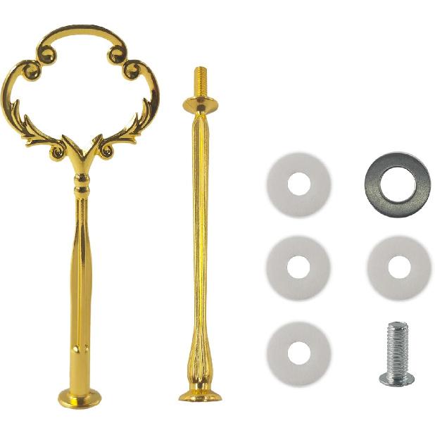 pson 2-Tier Cake Stand Hardware Kit, Flower Design Cupcake and Dessert Stands Tray Fittings for Weddings, Parties, Tea Gatherings(Gold)