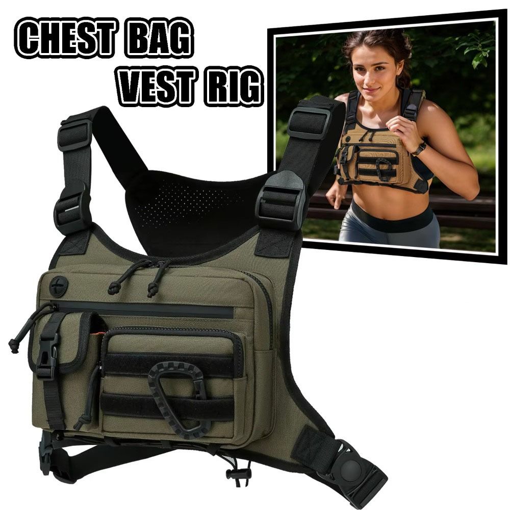 Adjustable Multi-functional Chest Bag Water Resistant Outdoor Chest Bag Sports Vest Bag Hiking
