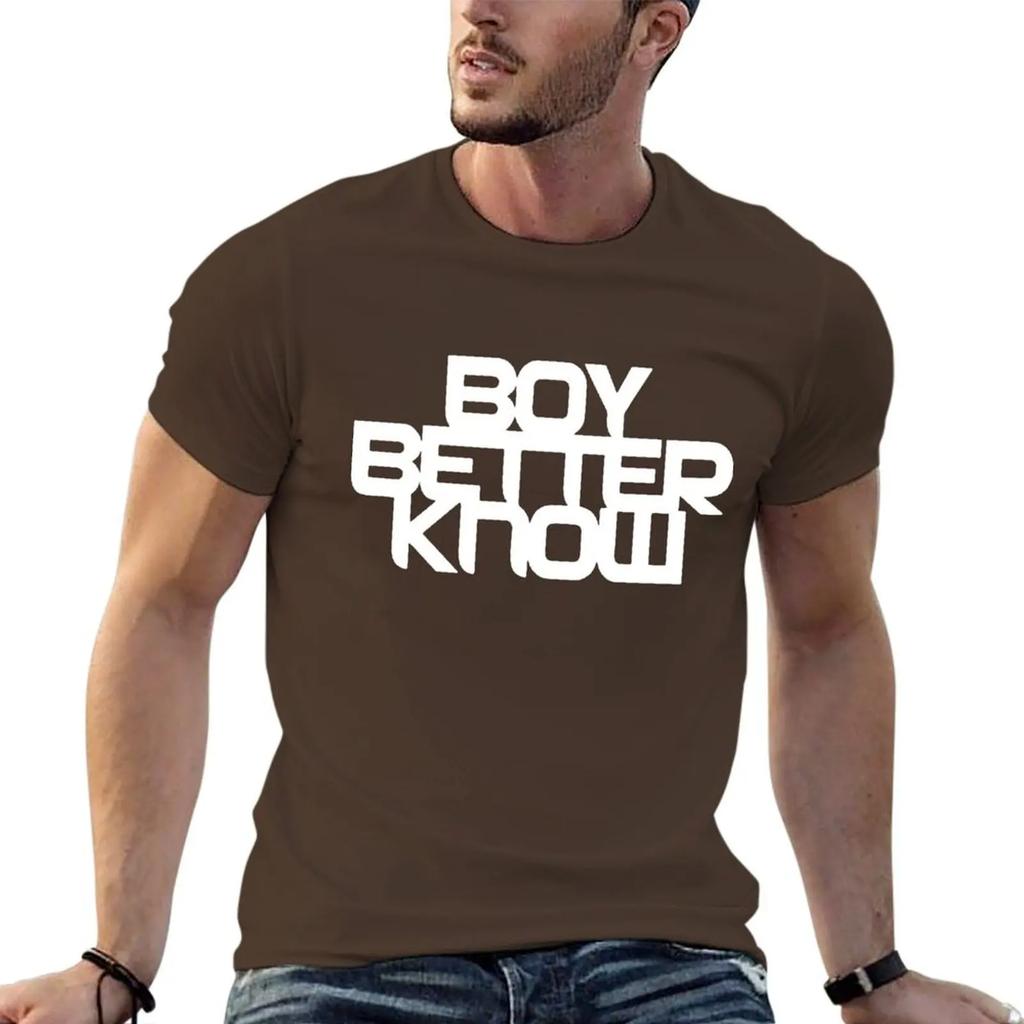 Boy Better Know - Chest Placement (white) T-Shirt Customs Design Your Own Oversized Graphic Tee Blouse T Shirts for Men Pack