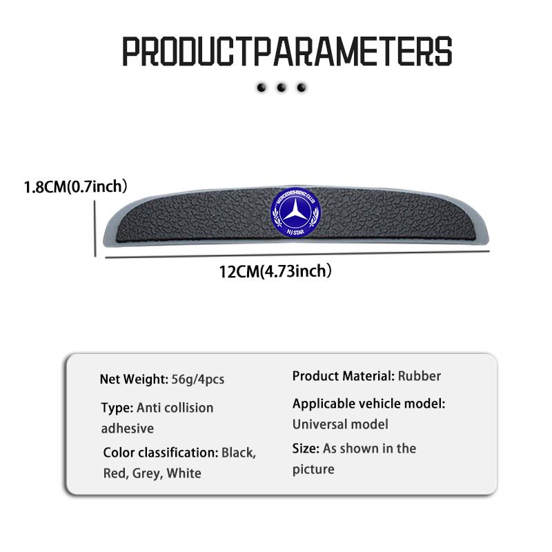 SCQK9 4Pcs Rubber Anti Collision Strip Car Door Rearview Mirror Protector Stickers For Mercedes Benz W211 W124 W176 W177 C180 C200