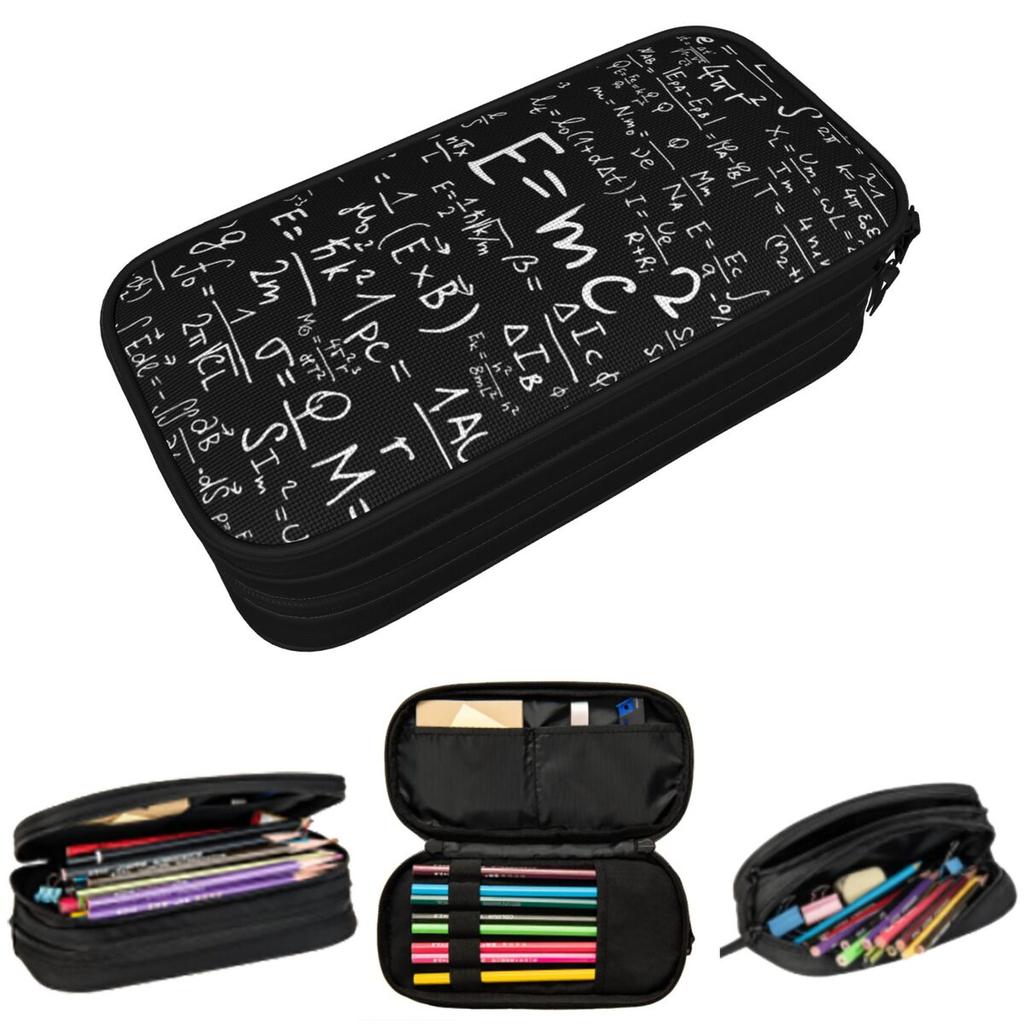 Math Formulas Numbers Pencil Case for Boy Girl School Pen Box Pencil Bag Stationery Supplies Pen Holder Bag
