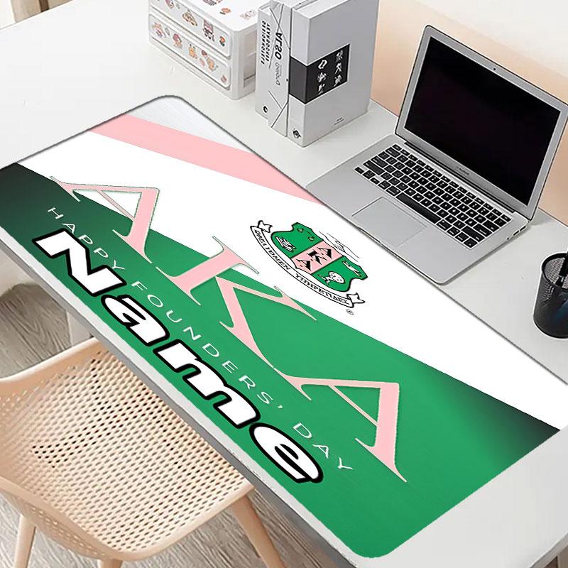 Custom Name Personalized Alpha Kappa Alpha Pattern Mousepad, Laptop PC Desk Mat, Decorative Desk Mat for Home Keyboard Pad Gift